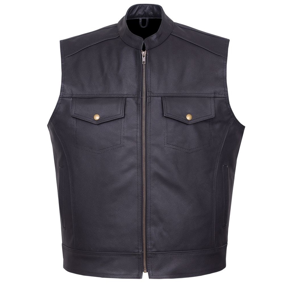 Men buffalo leather biker vest new